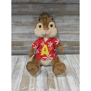 Build-A-Bear Alvin &‎ the Chipmunks Chipwrecked Alvin Plush Red Floral 14" WORKS